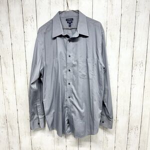 Croft & Barrow Button Down Men Size 17 34/35 Blue 60% Cotton Blue Front Pocket